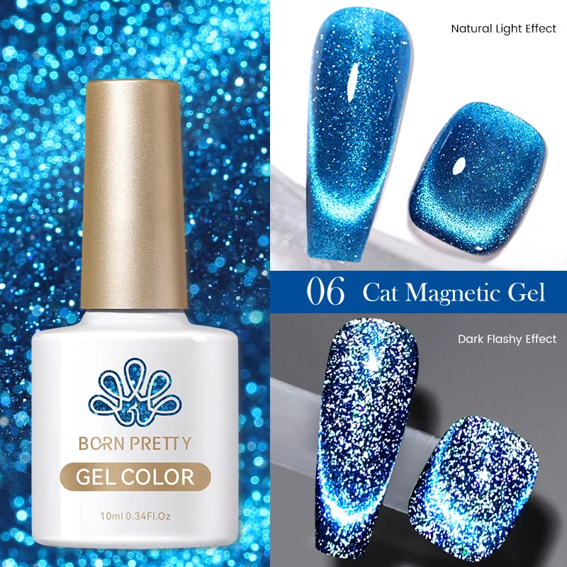 BORN PRETTY 10ml Silver Cat Magnetic Gel Nail Polish