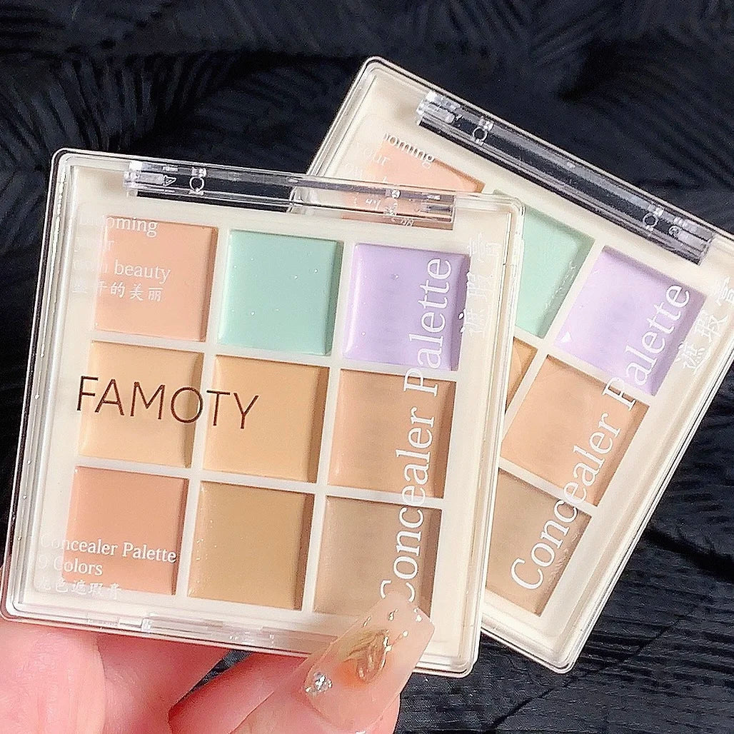 9-Tone Concealer Palette – Full Coverage for Acne, Dark Circles & Brightening Vervelle