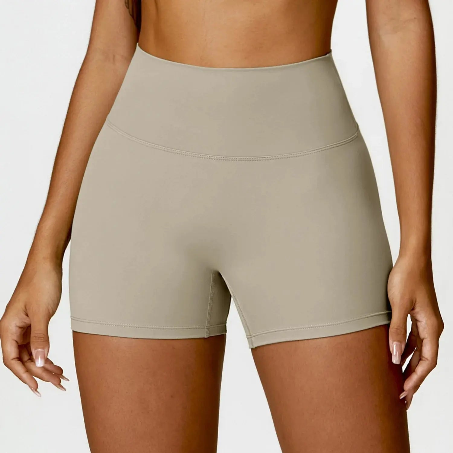 Ctenkevet Women High Waist Quick-Dry Solid Color Fitness & Yoga Shorts Vervelle
