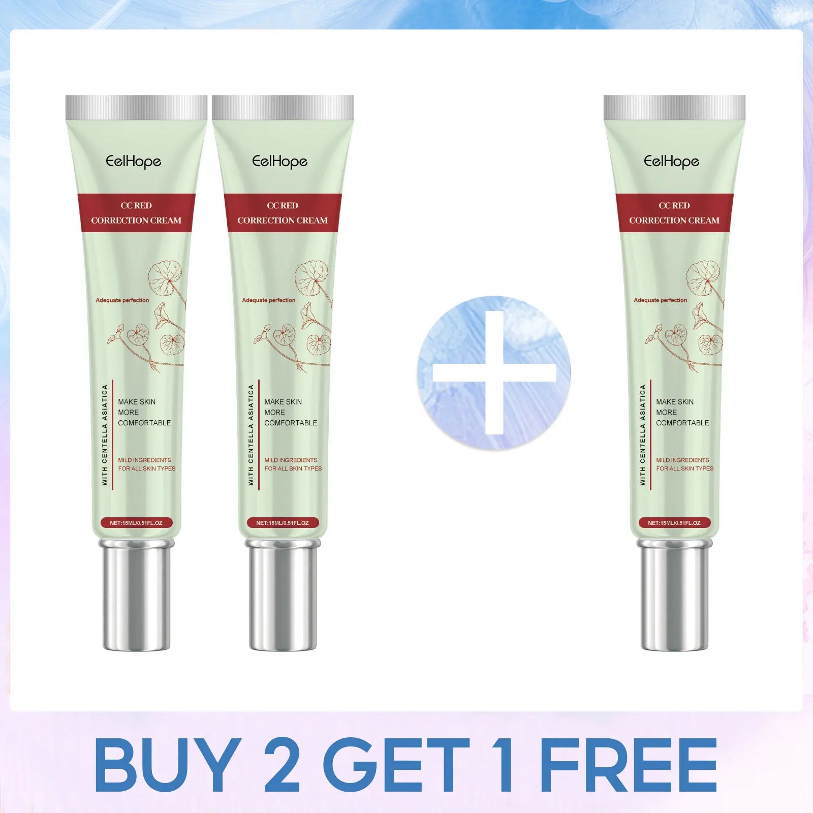 Eelhope CC Red Corrective Cream – Centella Asiatica Moisturizing Concealer Vervelle