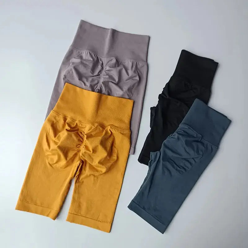 Women High Waist Yoga Shorts Hip-Lifting Quick-Dry Fitness Gym Pants Vervelle