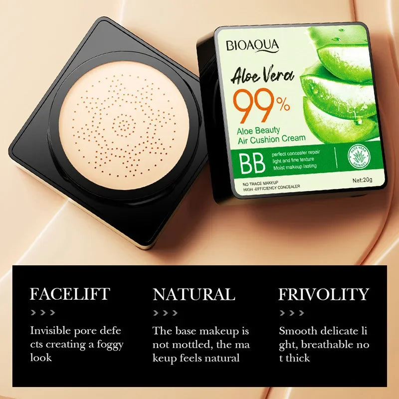 BIOAOUA Aloe Vera BB Cushion – Brightening Oil-Control Air Foundation Vervelle