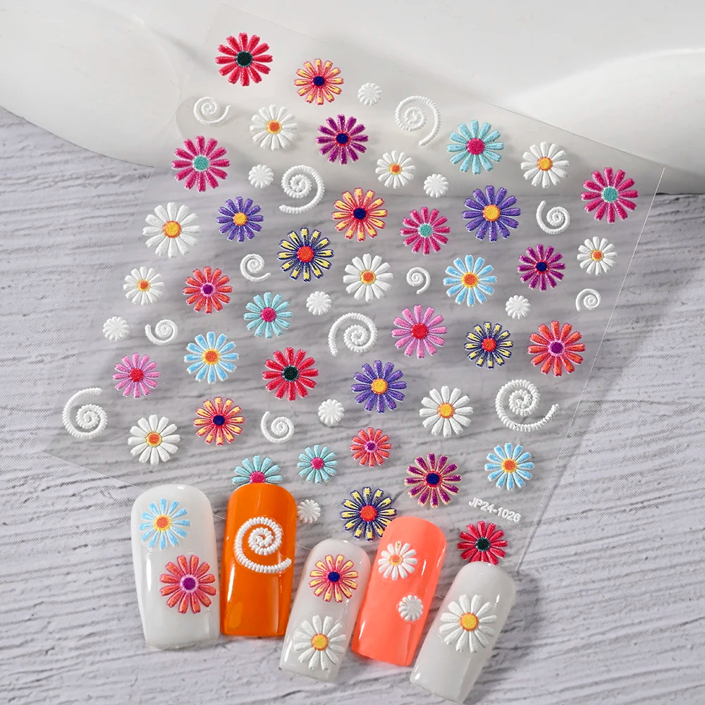 1PC 5D Macaron Flower & Fruit Nail Charms Sticker