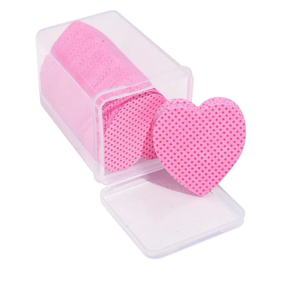 200pcs Heart-Shaped Cotton Pads – Nail & Eyelash Care