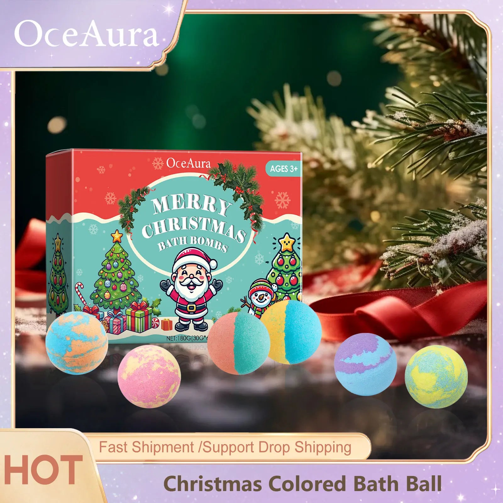 Christmas Bath Bombs Gift Set - 6PCS Spa Foot & Body