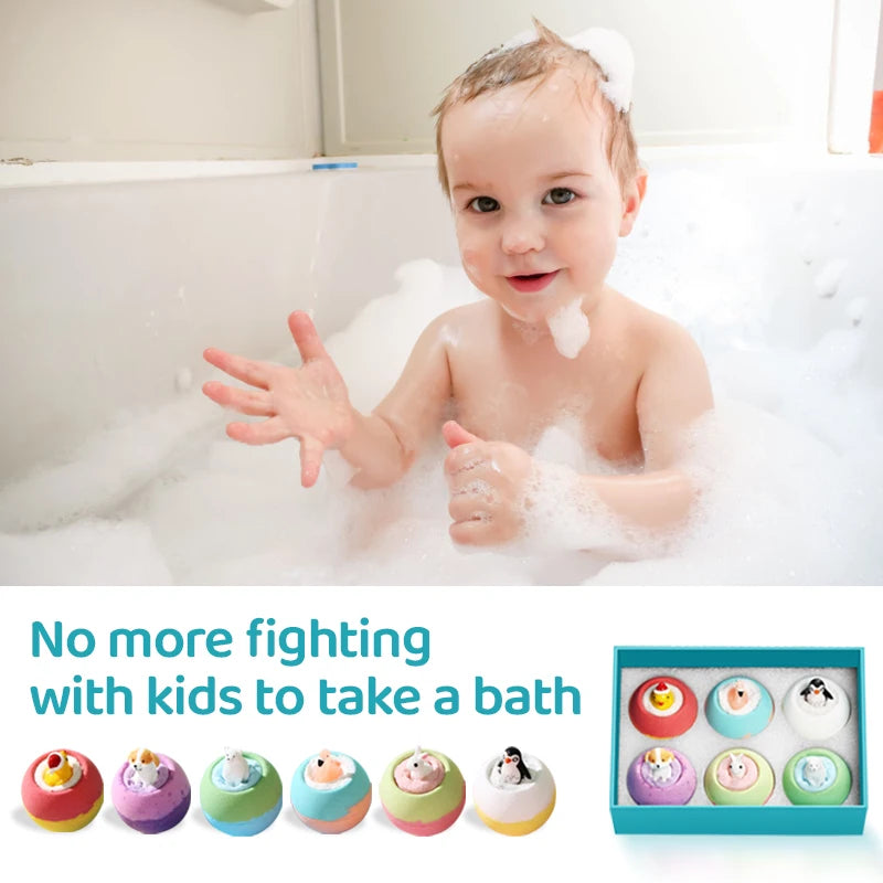 Kids Bath Bombs with Surprise Toys - 6 Pack Bubble Set