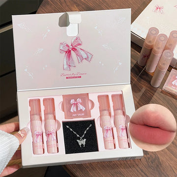 6-Piece Matte Lipstick & Blush Set – Nude Velvet Lips