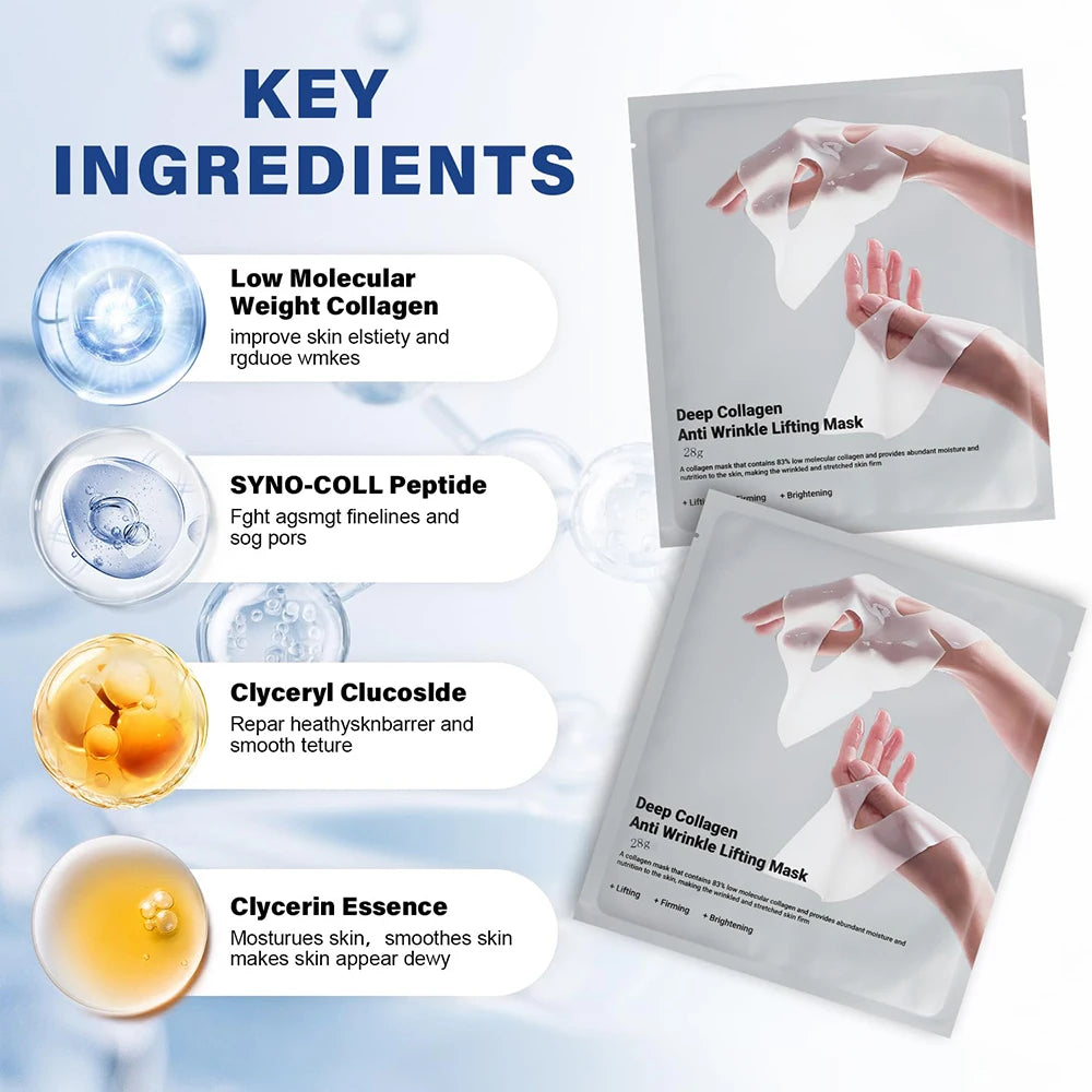 Deep Collagen Anti-Wrinkle Face Mask – 5-Pack Overnight