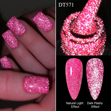 MEET ACROSS 7ml Pink Fluorescent Neon Gel Nail Polish