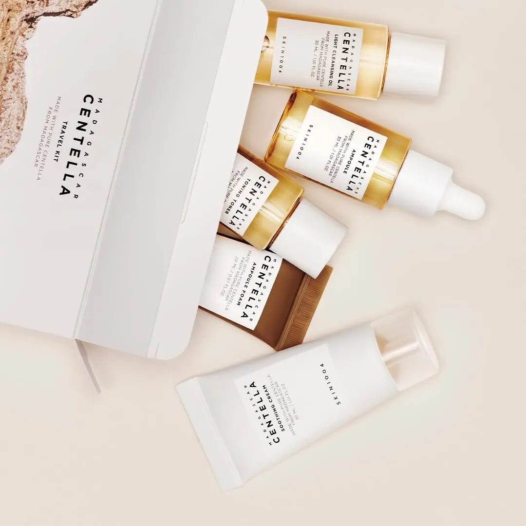 Centella Asiatica Travel Set, Toner, Ampoule, Soothing Cream, Skincare Kit