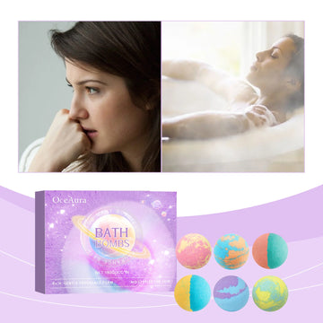 OceAura Bath Bombs 6pcs - Floral Fragrance Spa Salt Balls