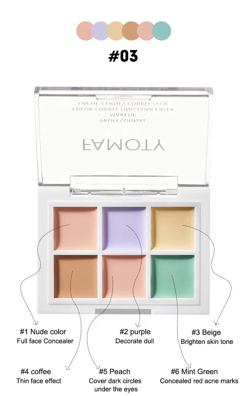9-Tone Concealer Palette – Full Coverage for Acne, Dark Circles & Brightening Vervelle