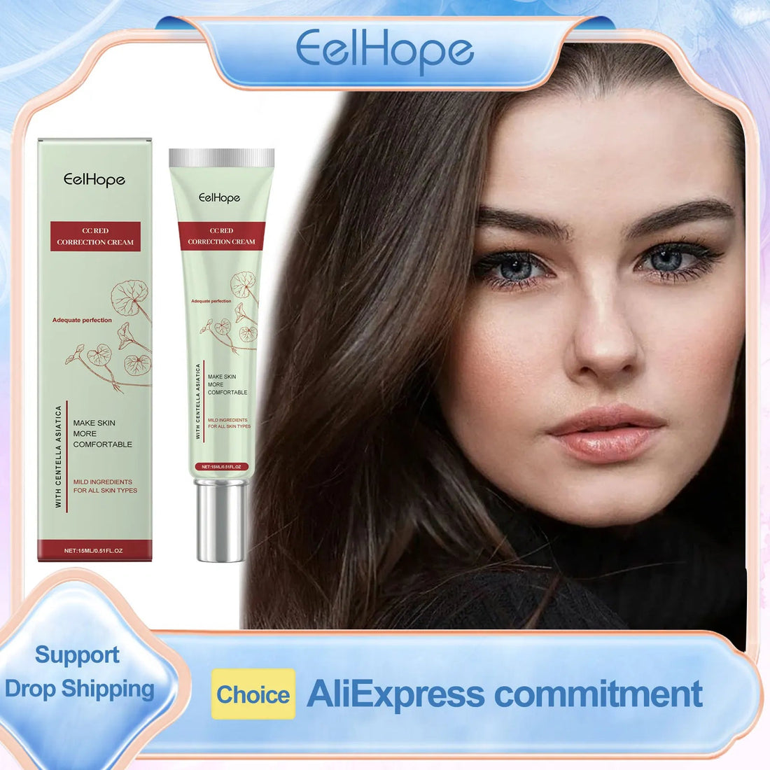 Eelhope CC Red Corrective Cream – Centella Asiatica Moisturizing Concealer Vervelle