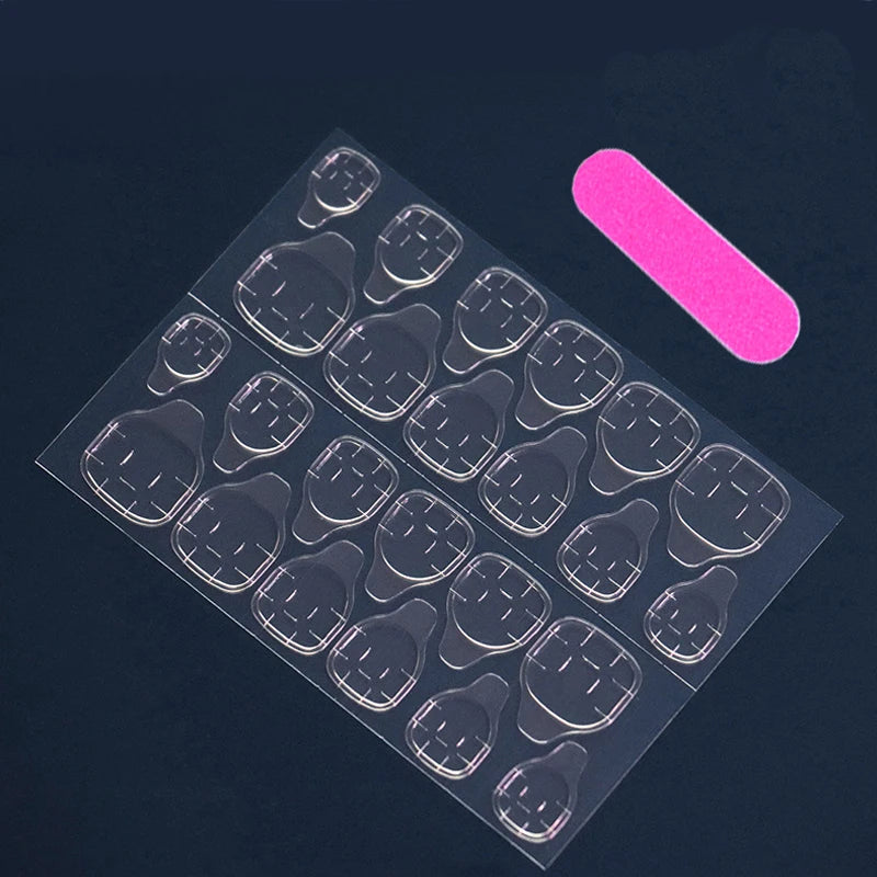 24pcs Short Oval Gradient Press-On Fake Nails Set