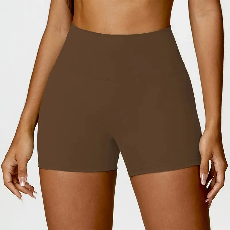 Ctenkevet Women High Waist Quick-Dry Solid Color Fitness & Yoga Shorts Vervelle