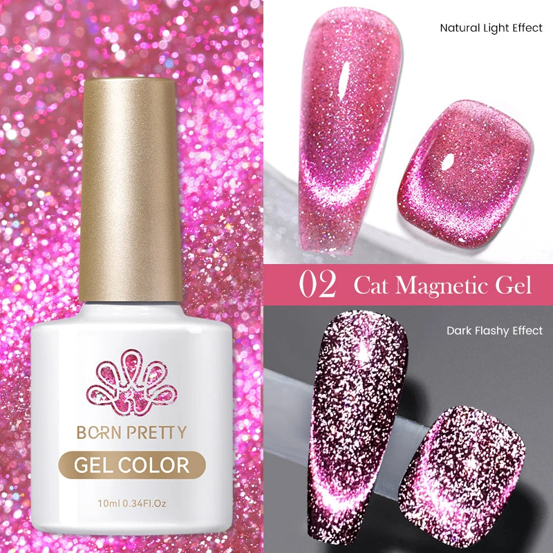 BORN PRETTY 10ml Silver Cat Magnetic Gel Nail Polish