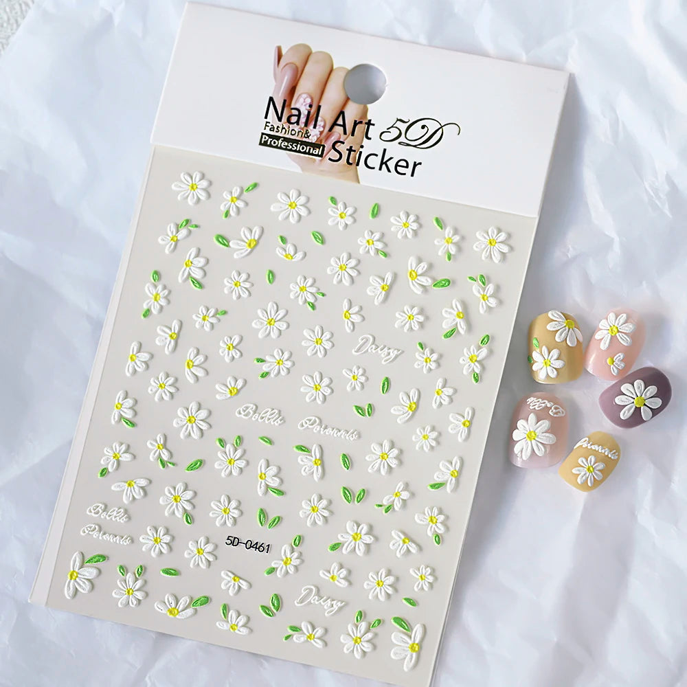 1PC 5D Macaron Flower & Fruit Nail Charms Sticker