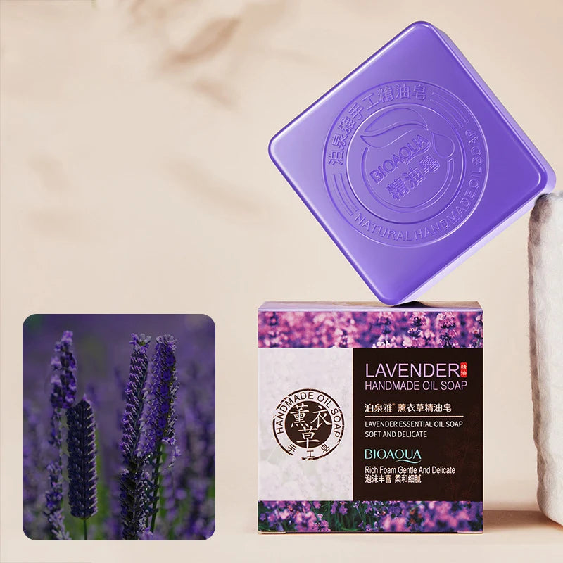 Luxurious Bamboo Charcoal Blueberry Lavender Handmade Soap Collection for Deep Cleansing