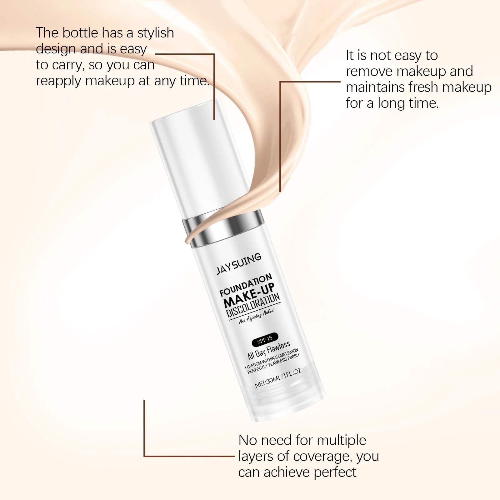 Liquid Foundation BB CC Cream – Matte, Waterproof, Full Coverage Concealer Vervelle