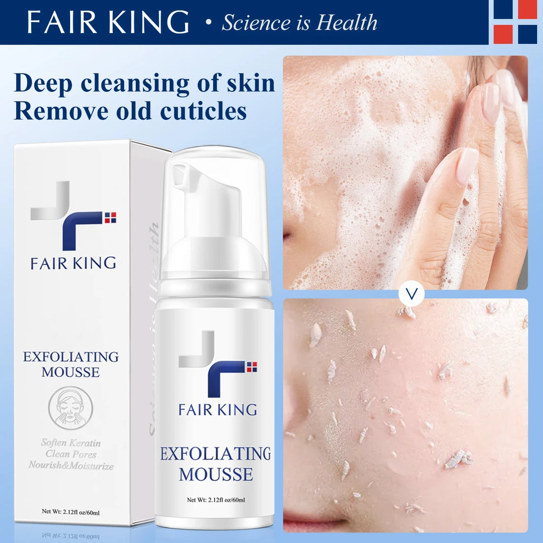 Facial Exfoliating Mousse Peeling Gel Face Scrub Deep Remove Cleaning