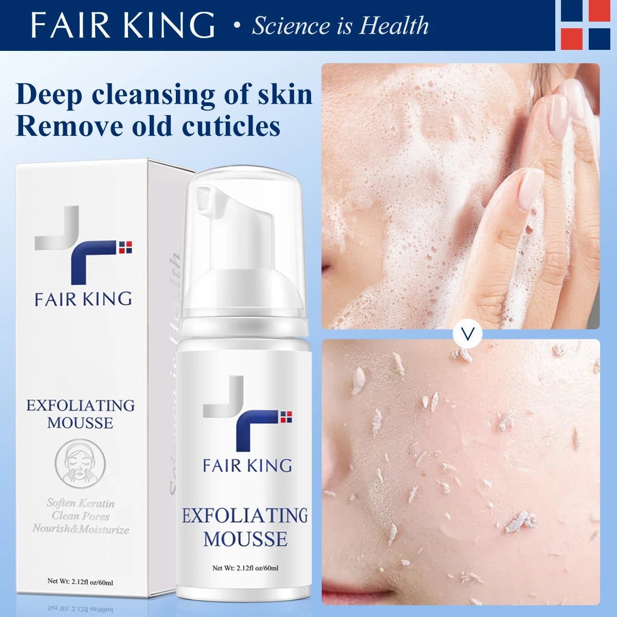Facial Exfoliating Mousse Peeling Gel Face Scrub Deep Remove Cleaning