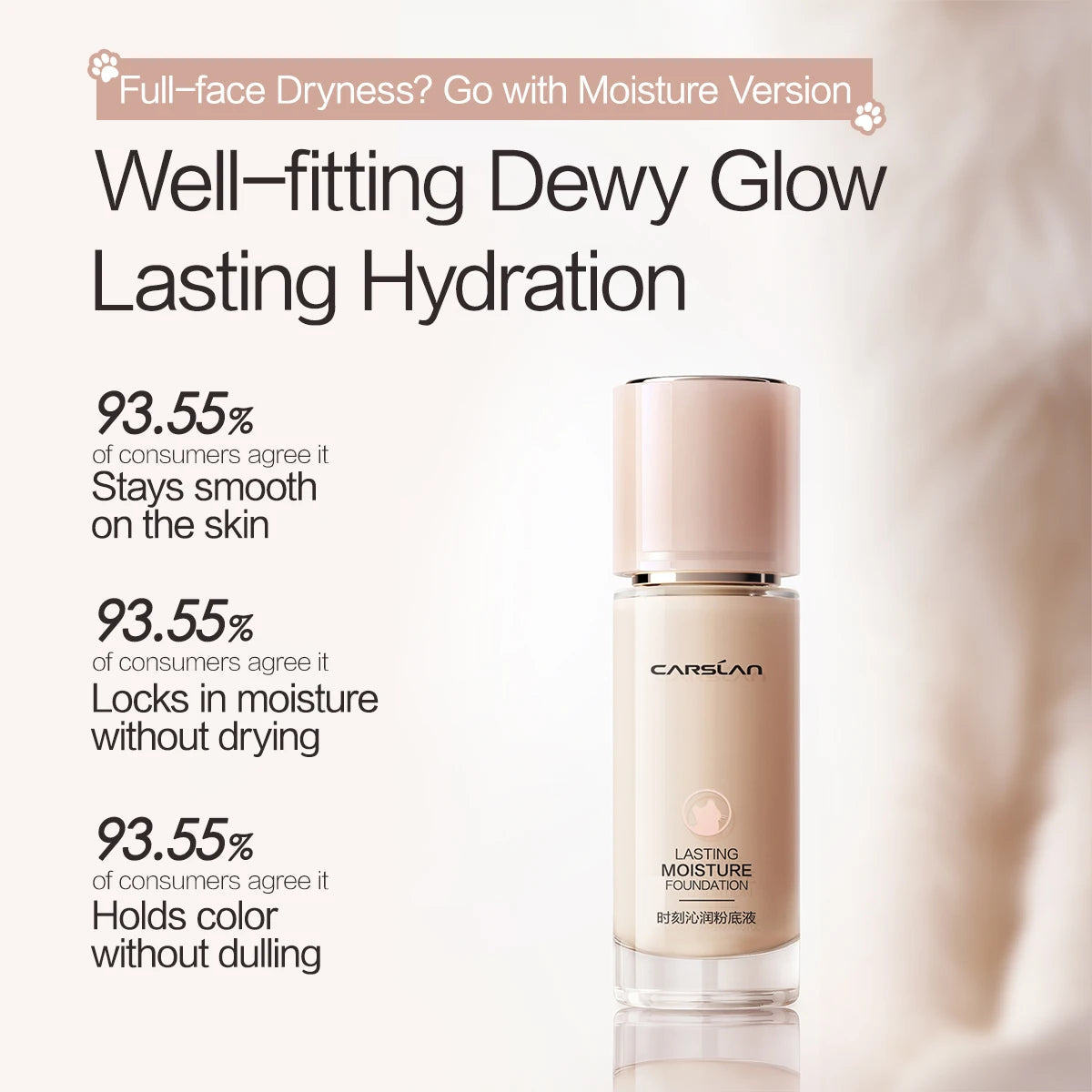 CARSLAN Long-Lasting Matte Liquid Foundation Full Coverage Vervelle