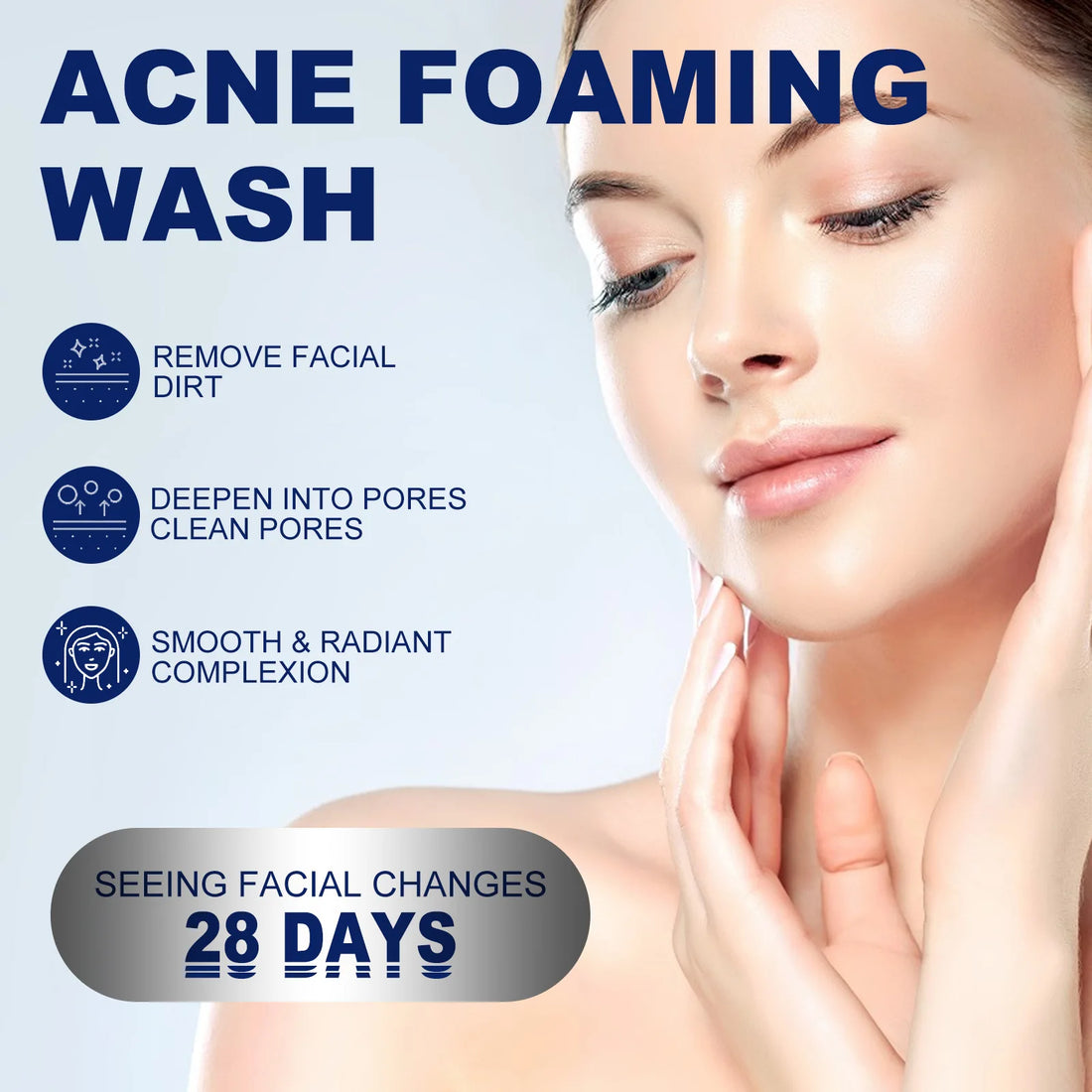 Facial Cleanser Anti Acne Oil Control Blackhead Remover Shrink Pores Deep Cleansing