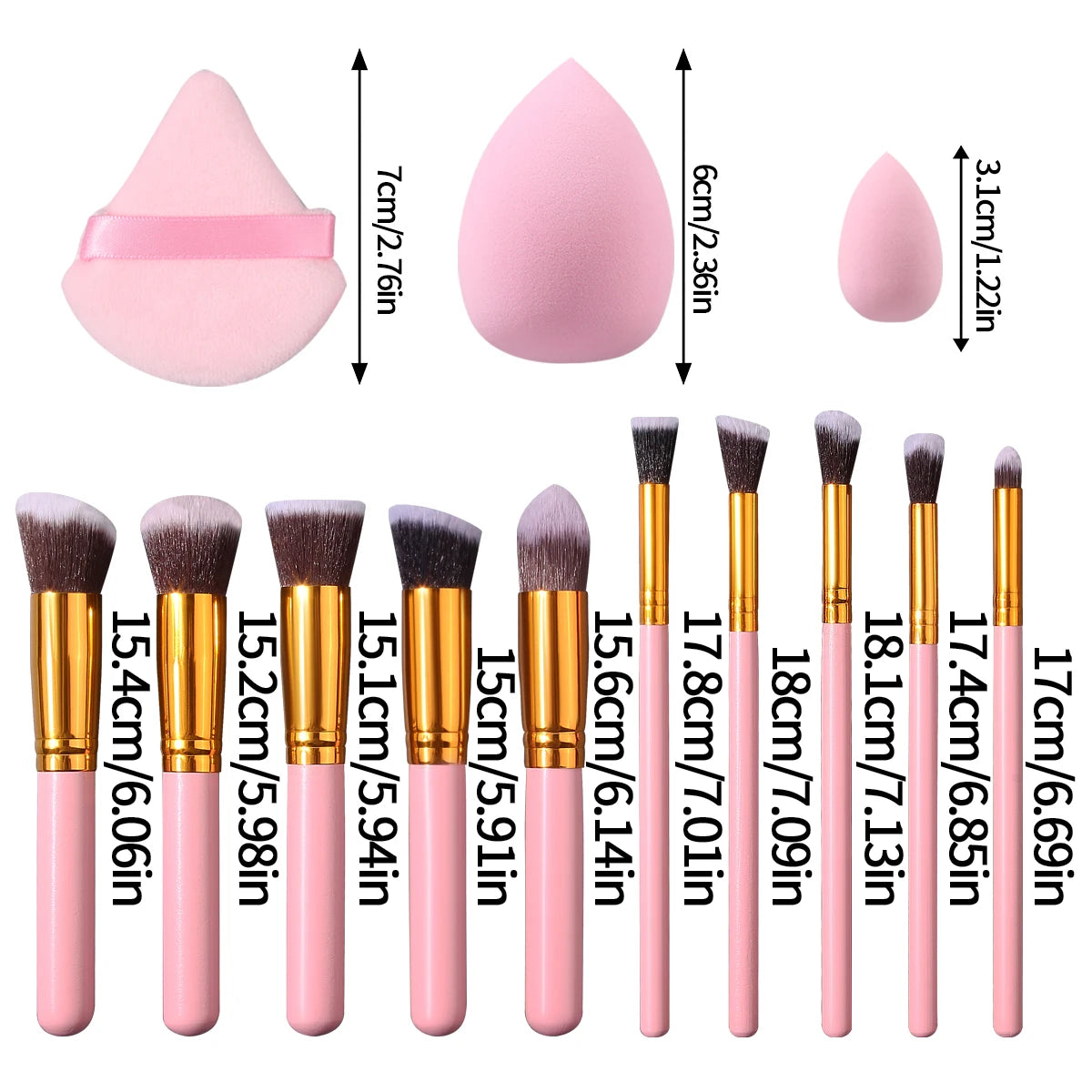 19-Piece Pink Makeup Brush & Beauty Tool Set Vervelle