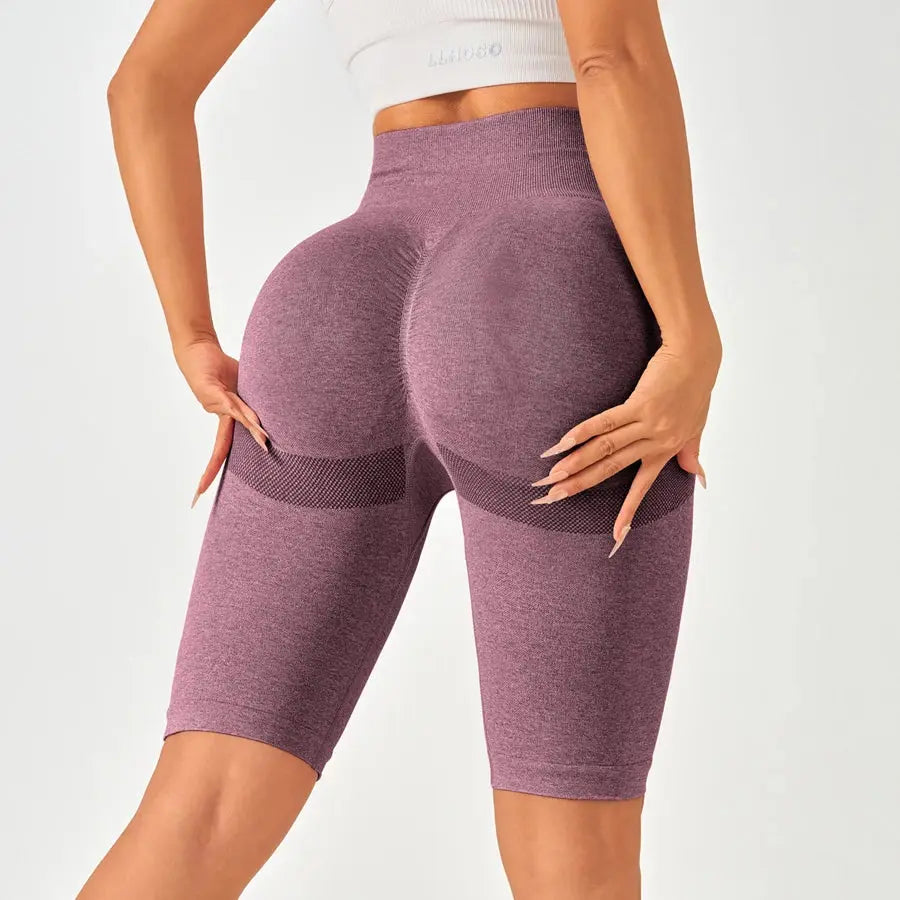 Women’s High Waist Seamless Yoga & Gym Shorts with Tummy Control Vervelle