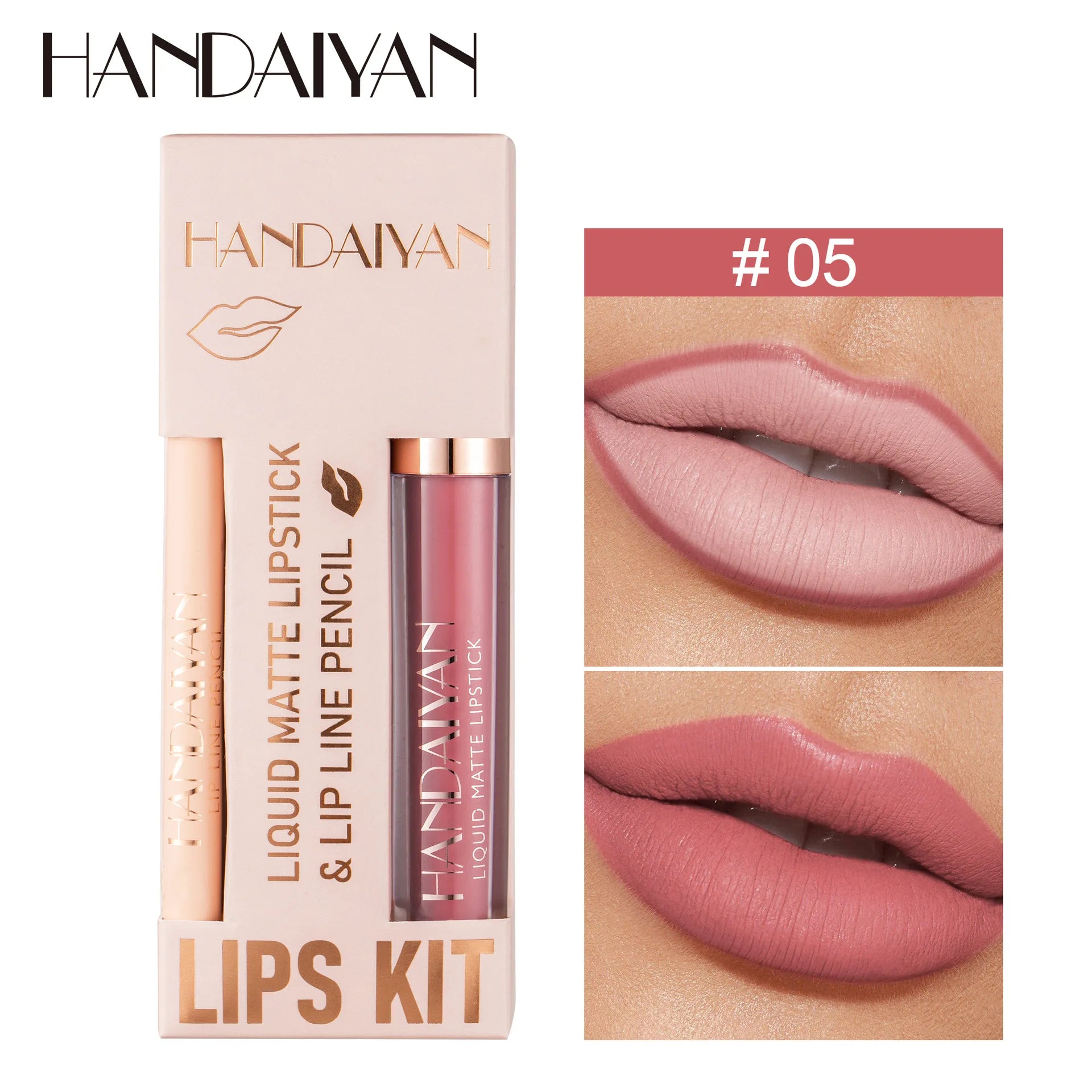 2-in-1 Liquid Lipstick Set – Matte Lip & Liner Kit