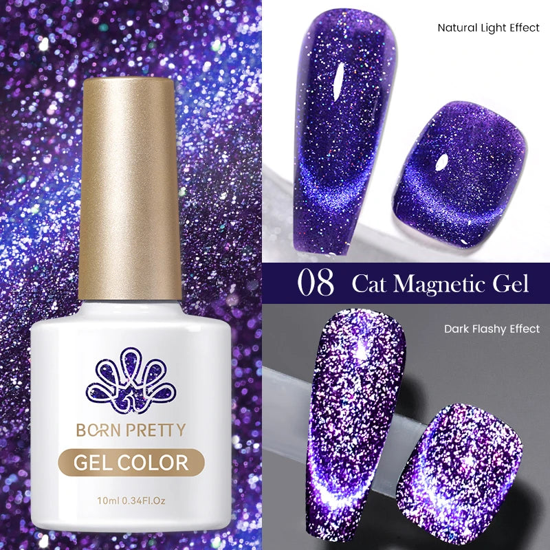 BORN PRETTY 10ml Silver Cat Magnetic Gel Nail Polish