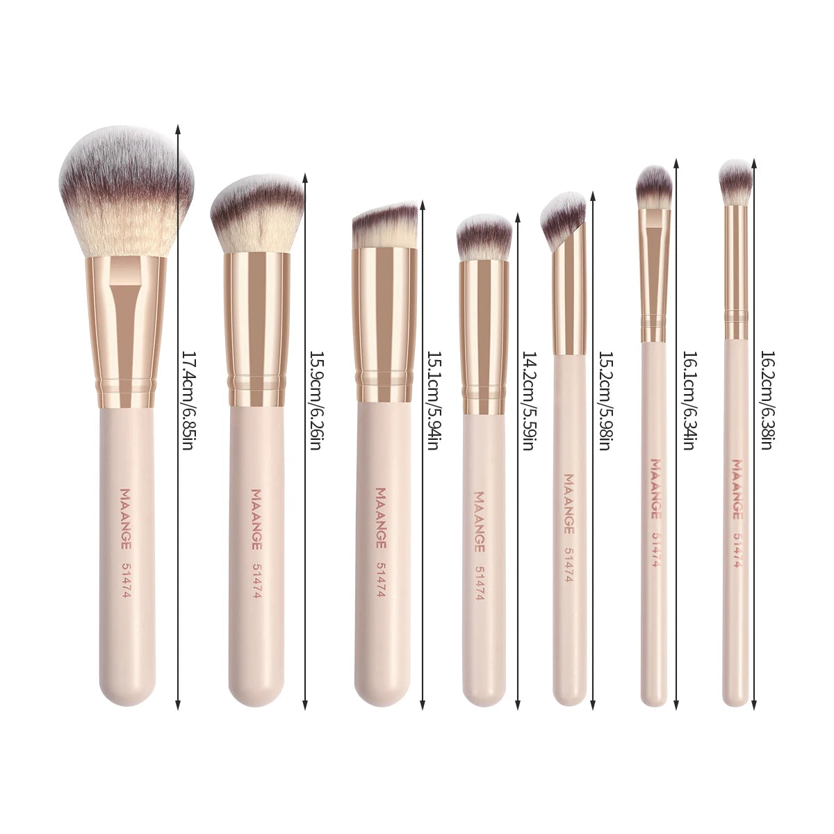 MAANGE 7pcs Makeup Brush Set for Foundation Blush Powder Vervelle