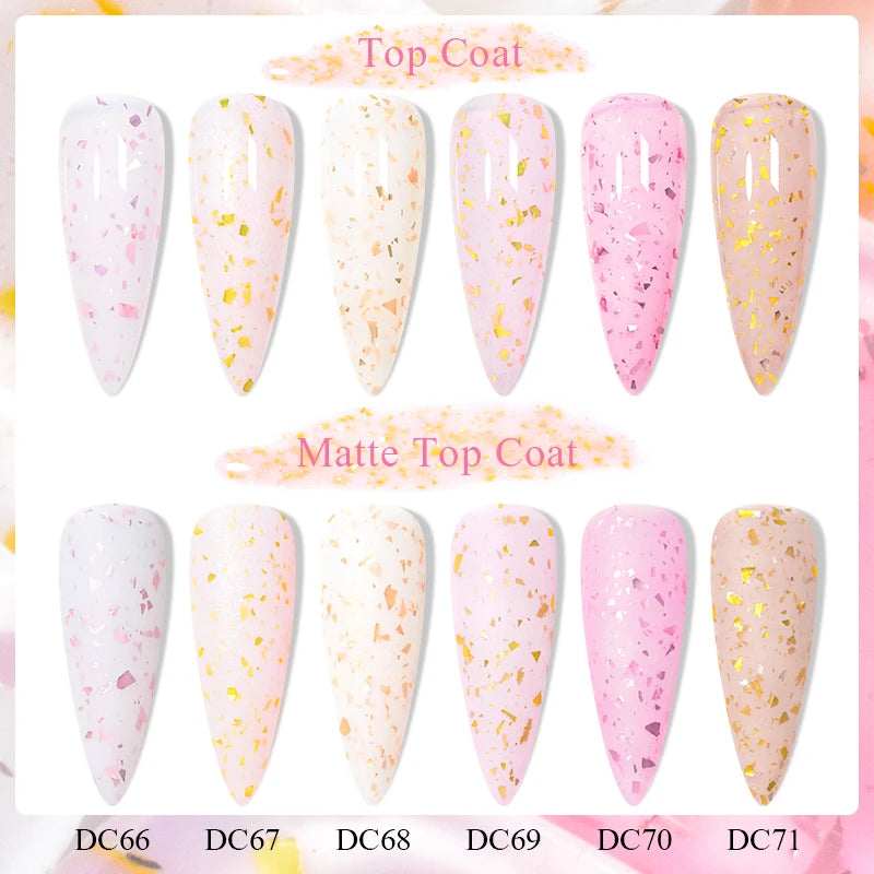 Mtssii 7ml Gold Glitter Rubber Base Gel Nail Polish