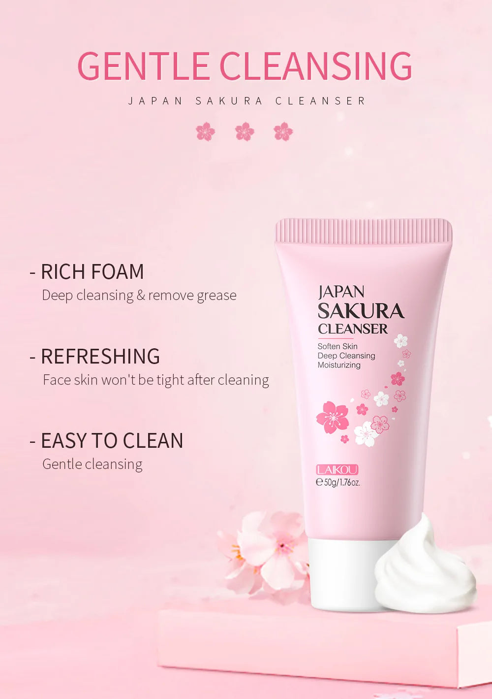 Laikou Sakura Whitening Cleanser Vervelle