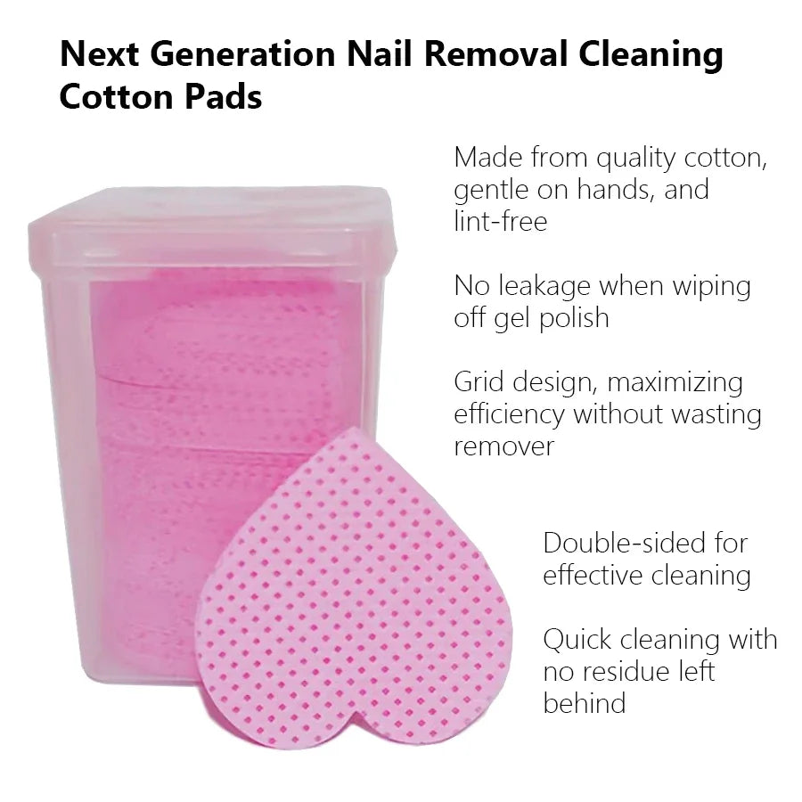 200pcs Heart-Shaped Cotton Pads – Nail & Eyelash Care