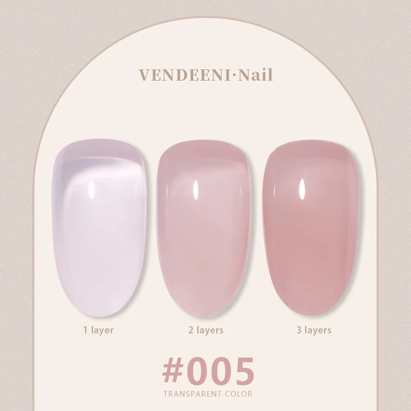 Vendeeni 24 Colors Jelly Gel Nail Polish Nude Pink 15ml