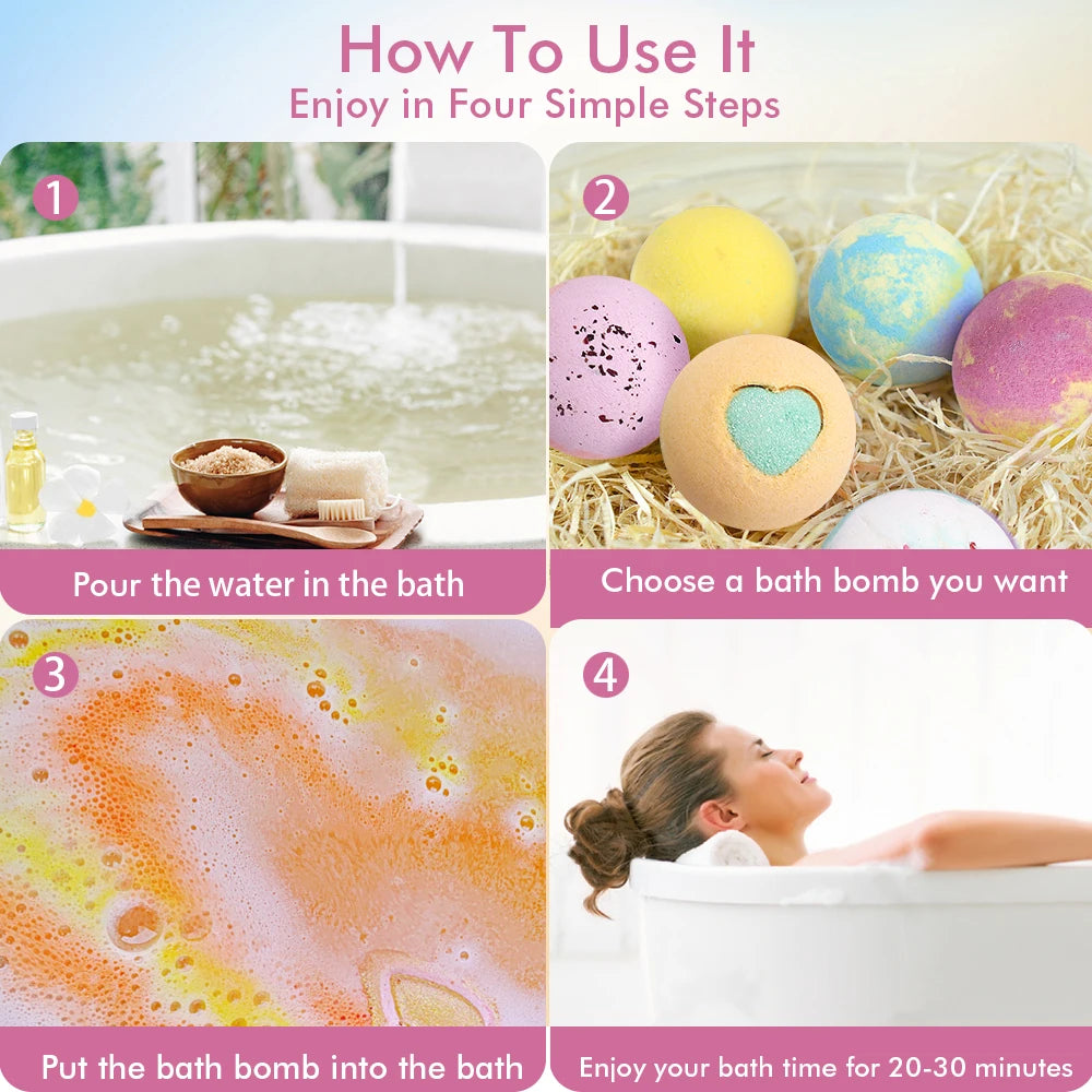 Bath Bombs Gift Set - 12 Pack Organic Spa Aromatherapy