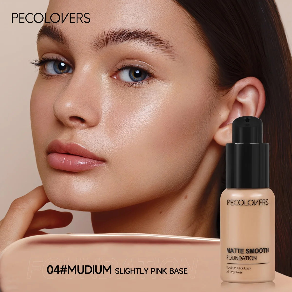 PECOLOVERS Matte Liquid Foundation Full Coverage Vervelle