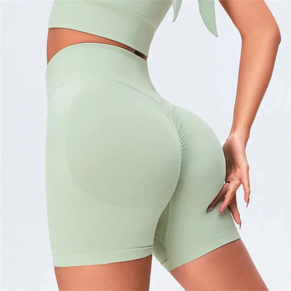 Women’s High-Waist Yoga & Fitness Shorts – Scrunch Butt, Seamless Biker Vervelle