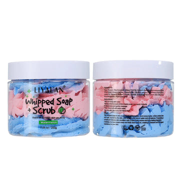 Whipped Soap Body Wash Rainbow Scrub Moisturizing Exfoliating Vegan Handmade