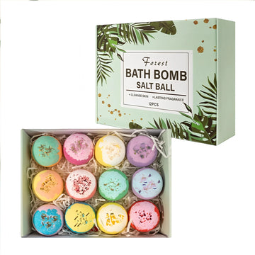 12pcs Bath Bomb Gift Set – Essential Oil Spa for Skin