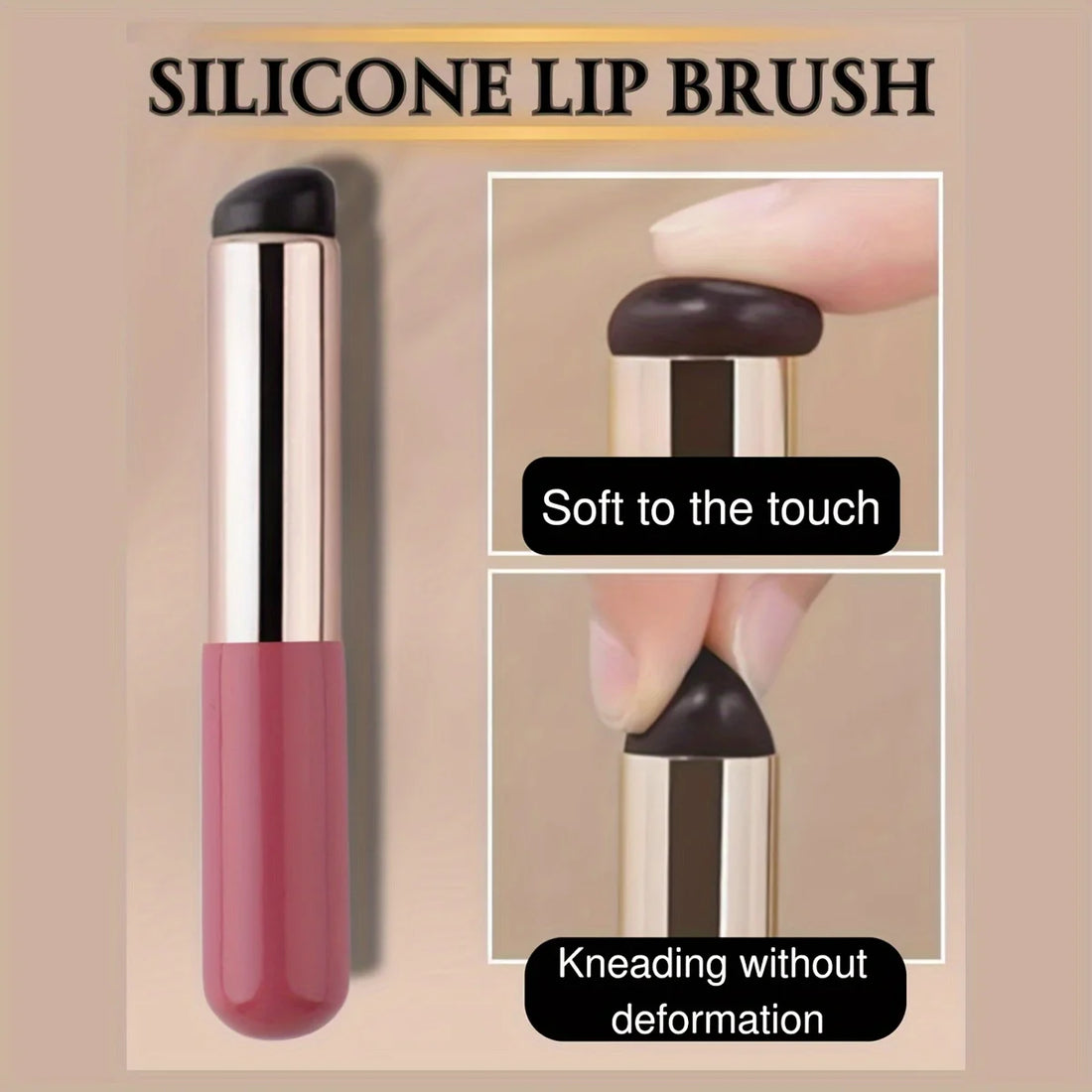 Portable Silicone Lip Brush with Cover