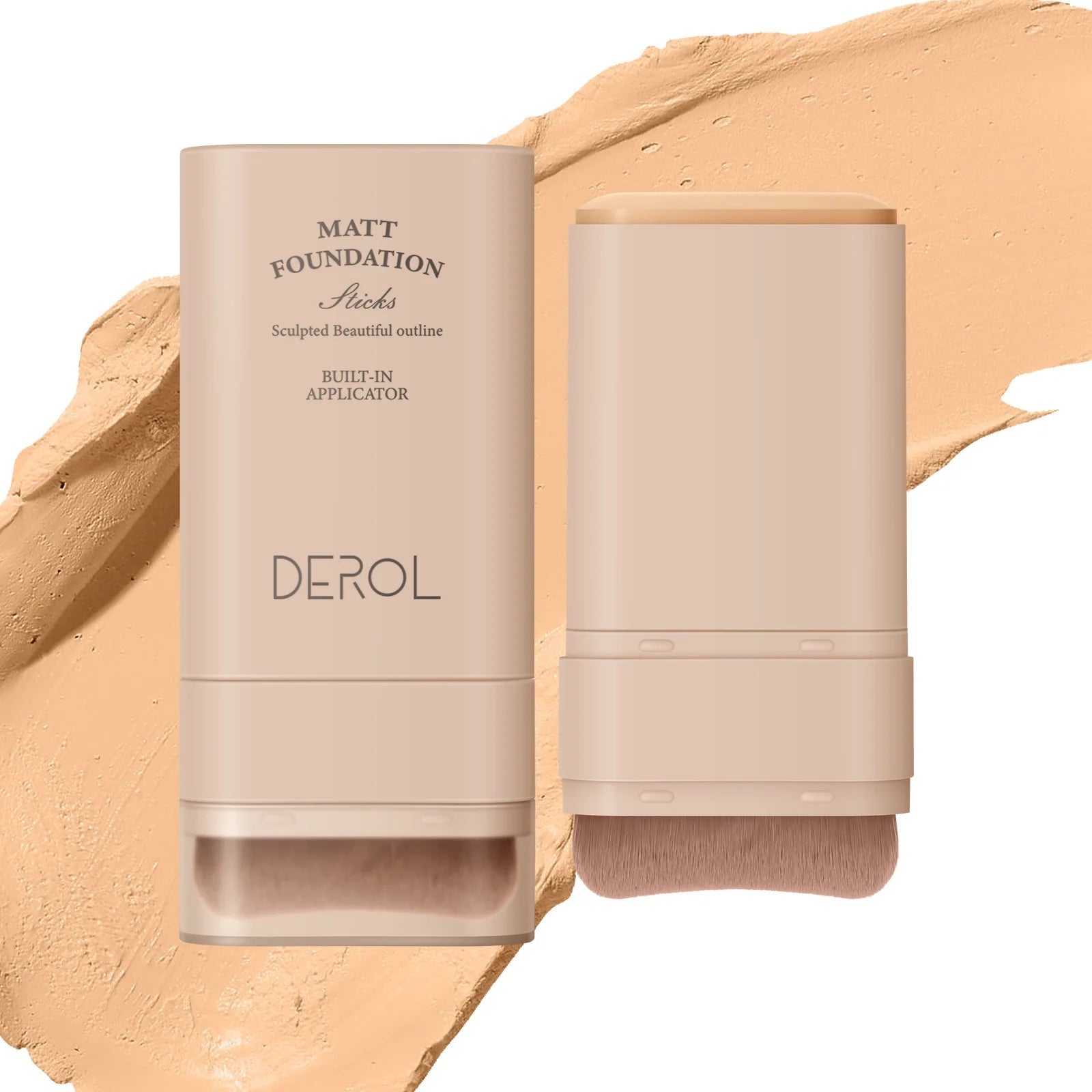 DEROL Eraser Foundation Stick – Full Coverage with Makeup Brush Vervelle