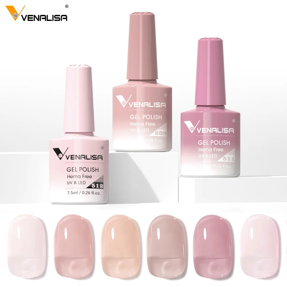 Venalisa Jelly Pink Nail Gel Polish Kit HEMA-Free