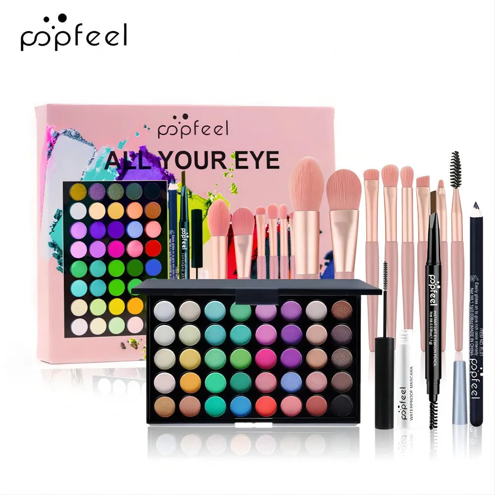 Makeup Kit For Eye Women Cosmetics Set Travel Eyeshadow Eyebrow Pencil Eyeliner Mascara Makeup Brush Eye Korean Beauty Full Kit