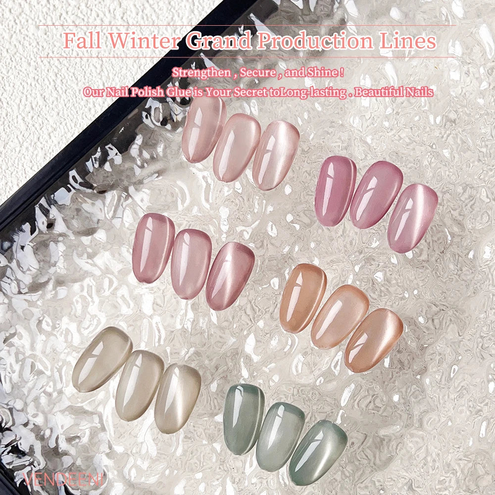 Vendeeni 6 Colors Magnetic Cat Eye Gel Nail Polish Set
