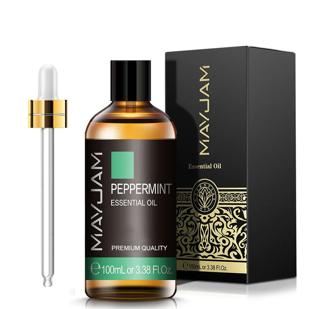 MAYJAM Essential Oils 100ml – Peppermint, Lavender & Lemongrass for Diffuser, Massage & Relaxation