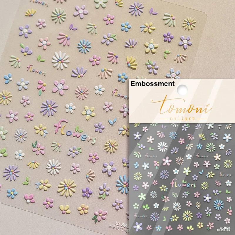 1 Pack 5D Green Four-Leaf Clover Nail Art Stickers
