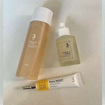 Korean Numbuzin Number 3 Skin Care - Tone-up Cream, Super Glowing Toner, Soft And Shiny Facial Serum, Number 3 Essence