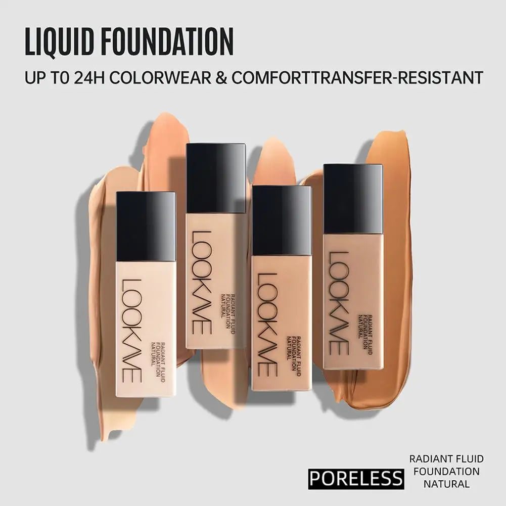 LOOKAVE Long-Lasting Liquid Foundation Full Coverage Matte Vervelle